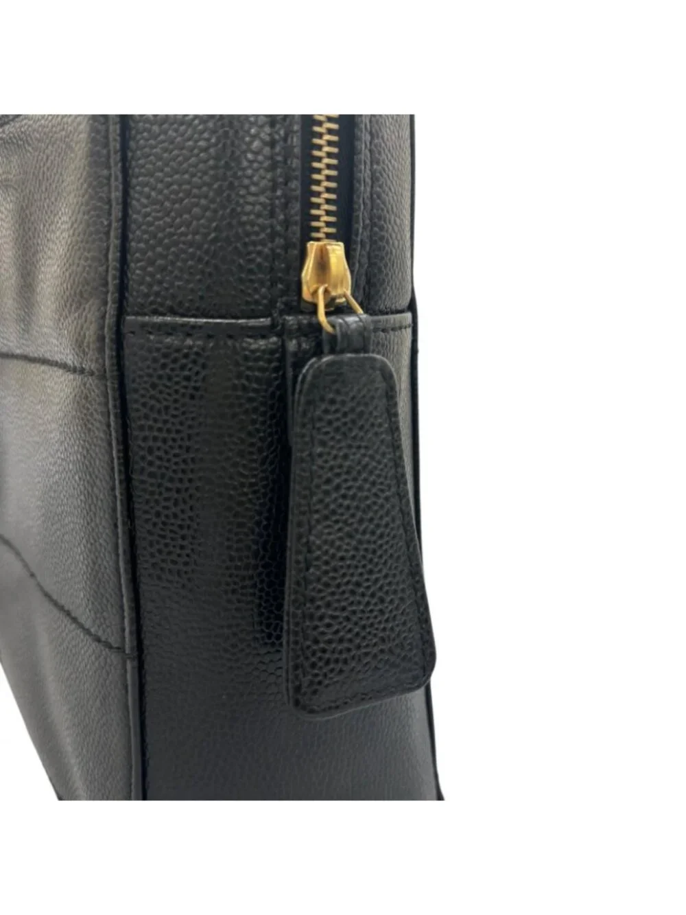 Chanel Choco Bar Tote Bag Leather Black